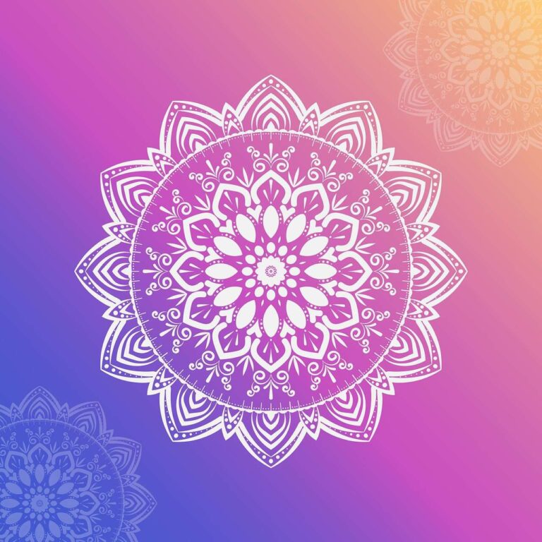 Diamond Painting Witte Mandala voorbeeldafbeelding van het volledige ontwerp