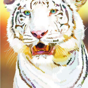 Diamond Painting Witte Tijger Elvira Clement voorbeeldafbeelding van het volledige ontwerp