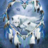 Diamond Painting Witte Wolf voorbeeldafbeelding van het volledige ontwerp