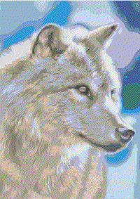 Diamond Painting - Wolf profiel - 50×60 cm, Vierkant (gevorderden)