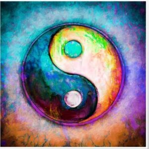 Diamond Painting Yin Yang voorbeeldafbeelding van het volledige ontwerp