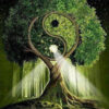 Diamond Painting Yin Yang Boom voorbeeldafbeelding van het volledige ontwerp