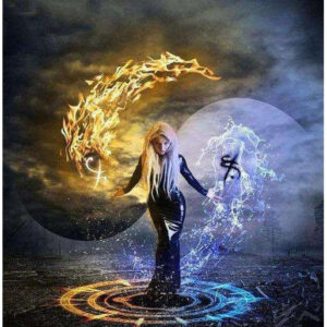 Diamond Painting Yin Yang Water Vrouw voorbeeldafbeelding van het volledige ontwerp