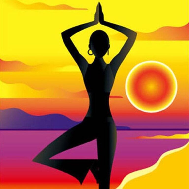 Diamond Painting Yoga Vrouw voorbeeldafbeelding van het volledige ontwerp