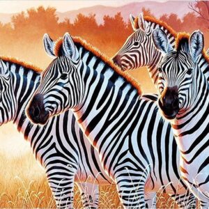 Diamond Painting Zebra voorbeeldafbeelding van het volledige ontwerp