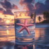Diamond Painting Zeester in een glas voorbeeldafbeelding van het volledige ontwerp