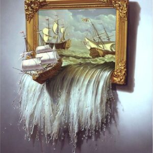 Diamond Painting Zeilschip 3D voorbeeldafbeelding van het volledige ontwerp