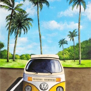 Diamond Painting Zomerhemel & Gele Bestelwagen voorbeeldafbeelding van het volledige ontwerp