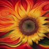 Diamond Painting Zonnebloem voorbeeldafbeelding van het volledige ontwerp