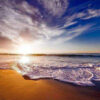 Diamond Painting Zonsondergang Strand voorbeeldafbeelding van het volledige ontwerp