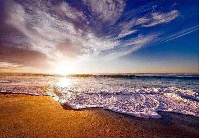 Diamond Painting Zonsondergang Strand voorbeeldafbeelding van het volledige ontwerp
