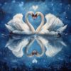 Diamond Painting Zwanen reflectie voorbeeldafbeelding van het volledige ontwerp