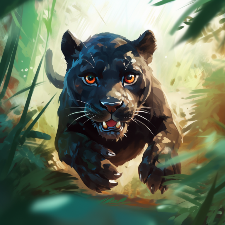 Diamond Painting Zwarte Panter voorbeeldafbeelding van het volledige ontwerp
