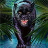 Diamond Painting Zwarte Panter Jungle voorbeeldafbeelding van het volledige ontwerp