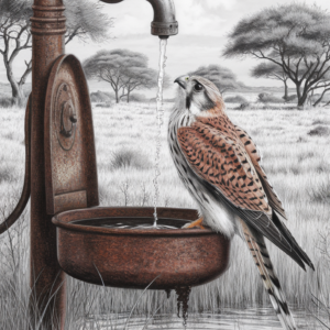 Diamond Painting vogel drinkt water voorbeeldafbeelding van het volledige ontwerp