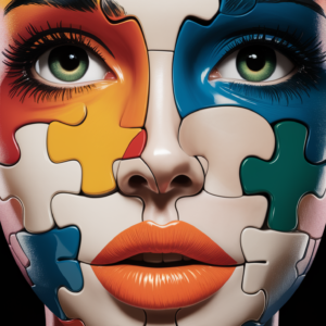 Diamond Painting vrouw puzzelstuk voorbeeldafbeelding van het volledige ontwerp