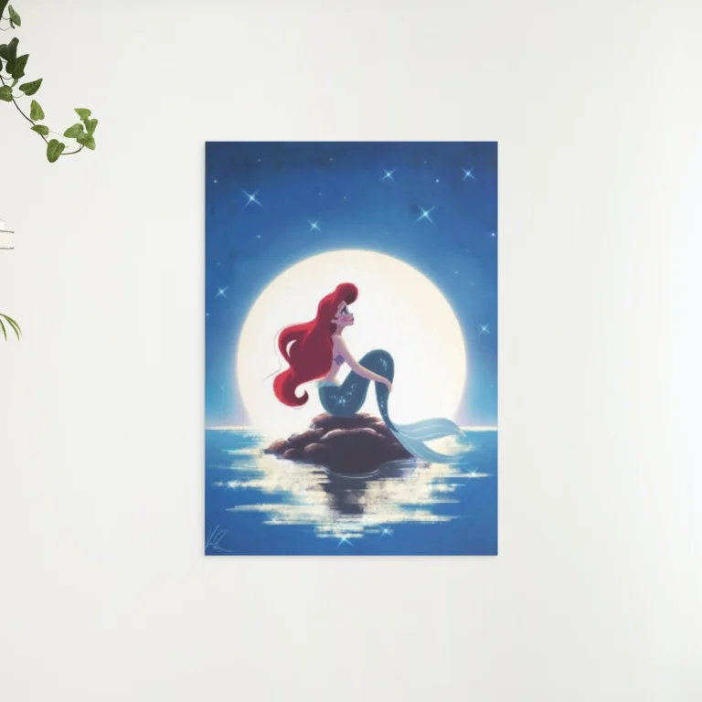 Diamond Painting Disney Zeemeermin Maan voorbeeldafbeelding van het volledige ontwerp