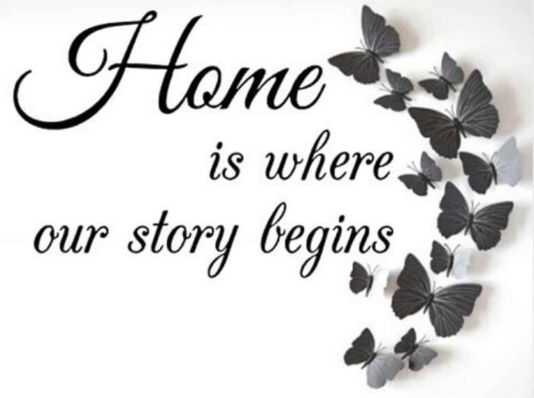 Diamond Painting Home is where our story begins voorbeeldafbeelding van het volledige ontwerp
