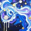 Diamond Painting Kosmische Droom in Gouden Gloed voorbeeldafbeelding van het volledige ontwerp