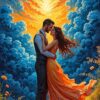 Diamond Painting Natuurtwist aan het Avondmeer voorbeeldafbeelding van het volledige ontwerp