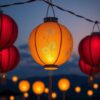 Diamond Painting Romantische Lampionnen voorbeeldafbeelding van het volledige ontwerp