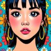 Diamond Painting Sterrenhemel met Murakami’s Popster voorbeeldafbeelding van het volledige ontwerp