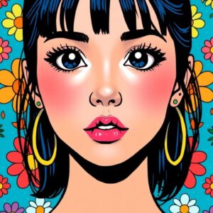 Diamond Painting Sterrenhemel met Murakami’s Popster voorbeeldafbeelding van het volledige ontwerp