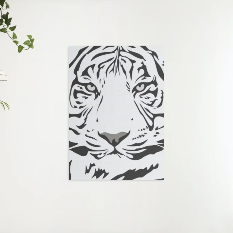 Diamond Painting Zwarte en witte tijgerkop voorbeeldafbeelding van het volledige ontwerp