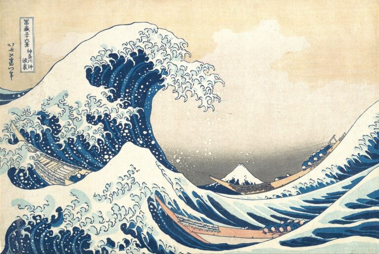 Diamond Painting De Grote Golf (Hokusai) voorbeeldafbeelding van het volledige ontwerp