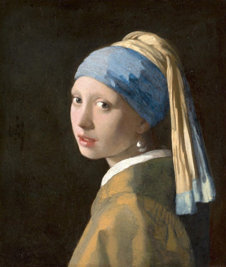 Diamond Painting Meisje met de Parel (Vermeer) voorbeeldafbeelding van het volledige ontwerp