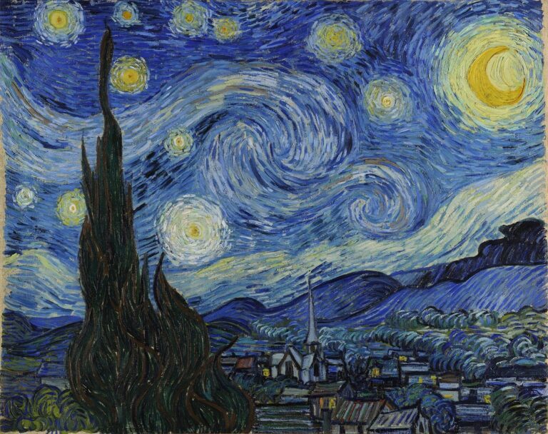 Diamond Painting Sterrennacht (Van Gogh) voorbeeldafbeelding van het volledige ontwerp