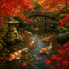 Diamond painting pakket japanse koi vijver met hoofdbeeld en sfeerbeelden