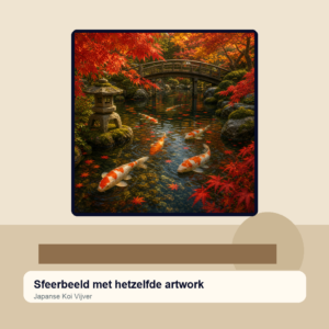 Diamond painting pakket japanse koi vijver met hoofdbeeld en sfeerbeelden sfeerbeeld