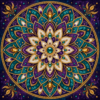Diamond painting pakket met paarse turquoise en gouden mandala