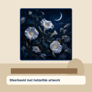 Diamond painting pakket maanbloemen in nachttuin met hoofdbeeld en sfeerbeelden sfeerbeeld