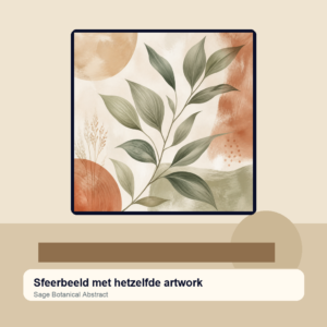 Diamond painting pakket sage botanical abstract met hoofdbeeld en sfeerbeelden sfeerbeeld