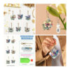 Zes diamond painting sleutelhangers met verschillende kleurrijke vlindermotieven