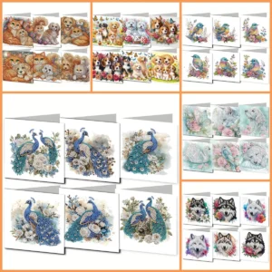 Winterse kerstkaarten, set van 6