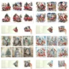 Zes diamond painting kerstkaarten met verschillende feestelijke ontwerpen