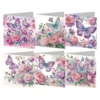 Zes diamond painting kaarten met bloemen voor een bedankje of verjaardag