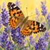 Ontwerp voor diamond painting: vlinder op lavendel