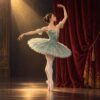 Ontwerp voor diamond painting: ballerina bij het toneelgordijn