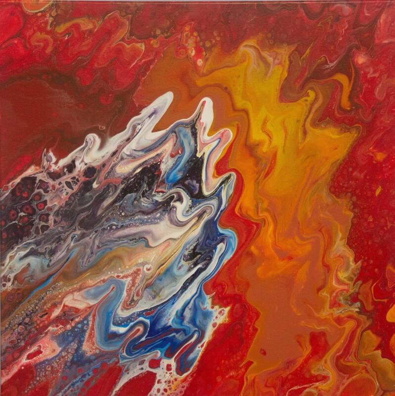 Natuurbrand 2, gegoten acryl van Alireza Ghorbani